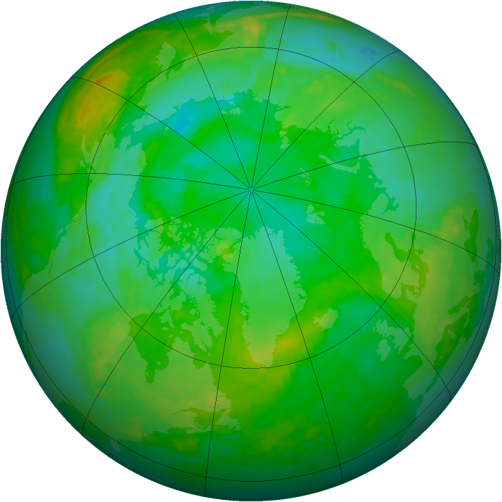 Arctic ozone map for 25 July 2002